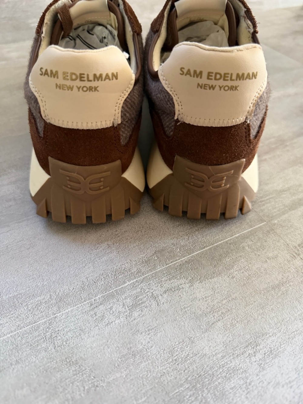 Sam Edelman Tweed Sneakers – Brown/Beige 9.5 - Picture 4 of 8